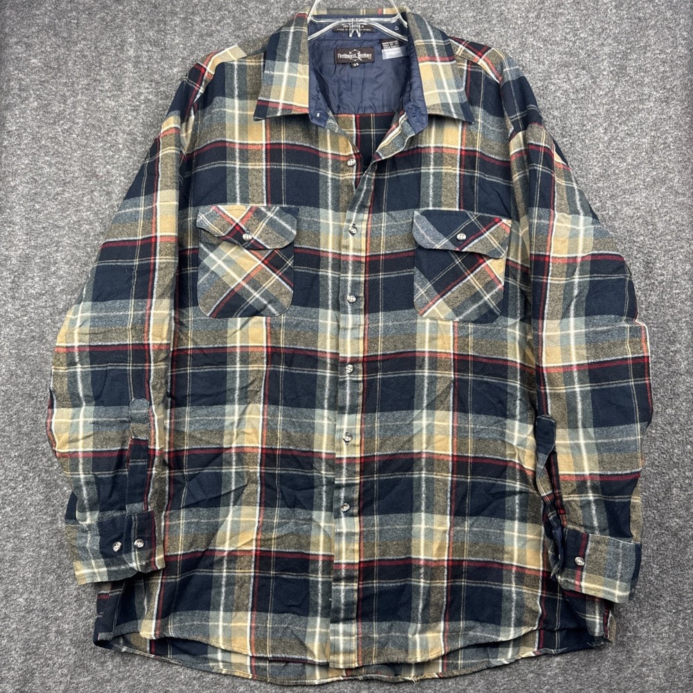 Vtg Northwest Territory 3X Plaid Flannel Shirt Acrylic Korea Grunge‎ Lumberjack
